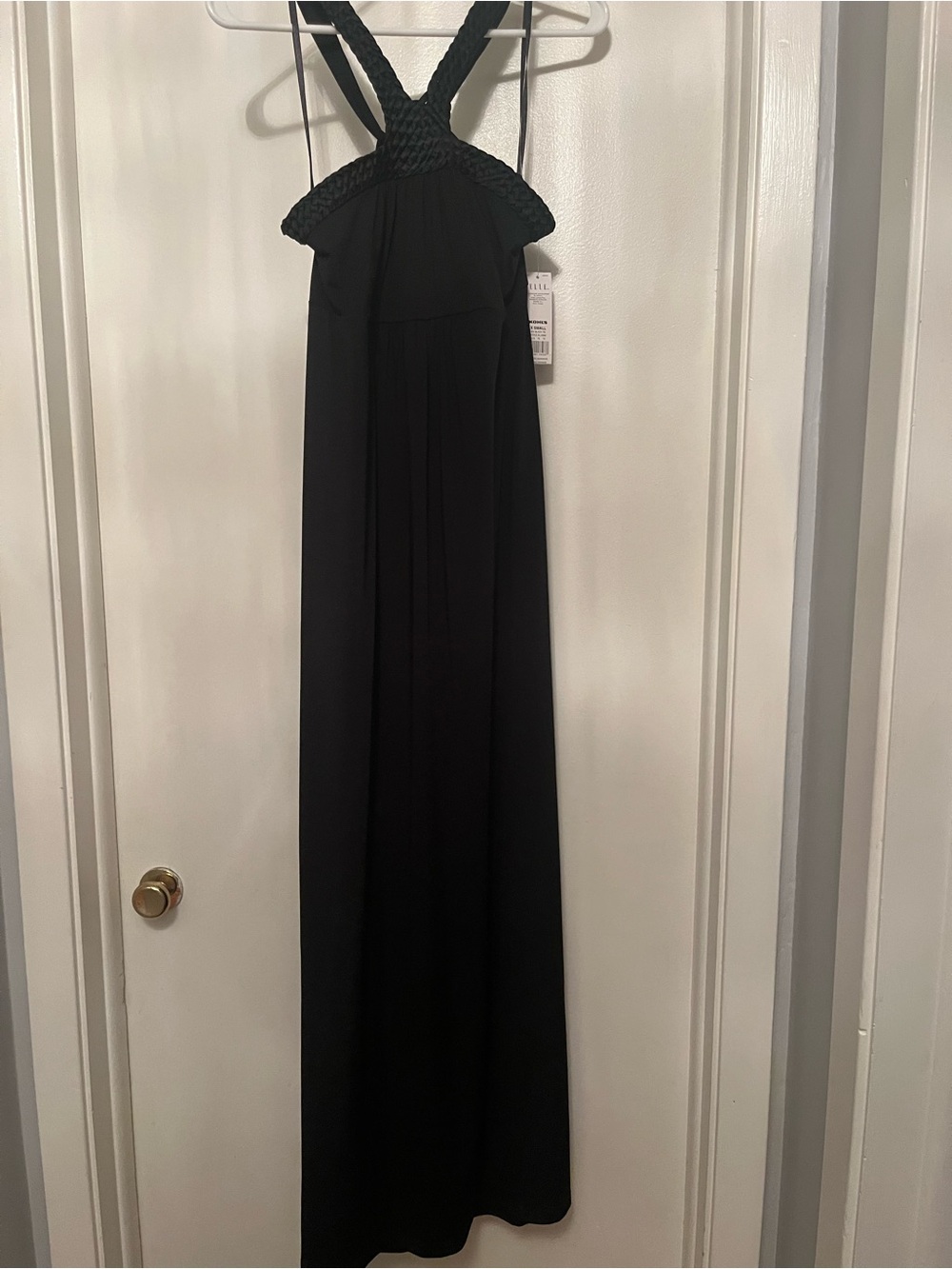 Elle Black Smocked Halter Maxi Dress-NWT size XS